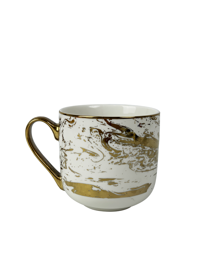 RTS wholesale 16oz Custom Novelty Gift gold Porcelain Mugs Cups Coffee Sets Ceramic Mug with Gold Handle for Men Women