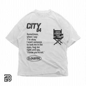 Maglietta grafica City 84 Oversized Streetwear Minimal Black Print Camicia casual unisex - Product Image 2