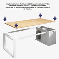 Ensemble de chaises de bureau minimalistes pour employés - Bureau d'ordinateur individuel/double avec tiroirs de rangement, aucun assemblage requis