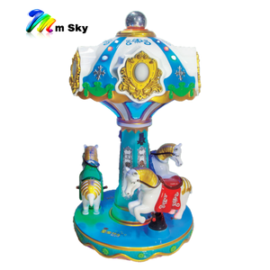 Mini carrusel de fibra de vidrio de 3 plazas con certificación CE, máquina de juegos de entretenimiento para niños, centros de juegos que funcionan con monedas para interiores - Product Image 1