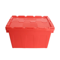 Boîte de rangement en plastique avec couvercle attaché en PP de 600*400*415 mm, pour le stockage logistique industriel, la manutention et le transport