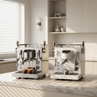 Machine à expresso électrique semi-automatique programmable en acier inoxydable 15 bars, chauffage PTC, écran LED, pour hôtel/usage domestique