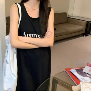 Chemise de nuit pas cher été dames costumes de nuit sans manches femmes chemise de nuit fournisseurs de vêtements de nuit noir pyjamas long tricot <span class=keywords><strong>nuisette</strong></span> - Product Image 5