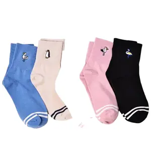 Chim động vật thêu CREW SOCKS hài hước dễ thương chim cánh cụt hồng hạc Quà Tặng vớ cho người lớn, trẻ em, cô gái