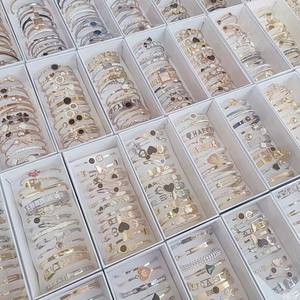 Grosir Set gelang baja tahan karat berlapis emas 18K gelang mode tahan air untuk wanita dengan kotak hadiah - Product Image 3