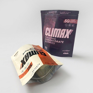 Sachet Doypack mat personnalisé OEM imprimé avec fermeture zip refermable <span class=keywords><strong>pour</strong></span> gommes de créatine, suppléments nutritionnels sportifs et compléments alimentaires - Product Image 4