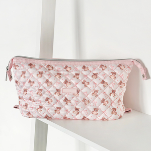 Pochette de toilette de voyage personnalisée <span class=keywords><strong>avec</strong></span> imprimé, sac cosmétique matelassé <span class=keywords><strong>avec</strong></span> un ours en peluche - Product Image 6