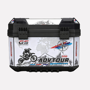 Boîte arrière de <span class=keywords><strong>moto</strong></span> imperméable en ABS de 45 L et coffre de toit pour les aventures de tourisme sportif, modernisation/mise à niveau, <span class=keywords><strong>moto</strong></span>-taxi, livraison à emporter - Product Image 5