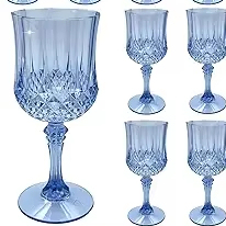 Copas de Plástico Azules para Fiestas y Eventos, Estilo Vintage, para Beber Vino, para Recepciones de Boda - Product Image 1