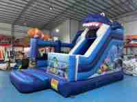 Château gonflable pour adultes 5x4x4m, thème requin, avec toboggan, en PVC de qualité commerciale, pour intérieur et extérieur