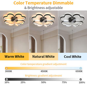 Ventilador de Techo LED Inteligente de 6 Velocidades, Diseño Moderno, Motor Silencioso de CC, Control Remoto por Aplicación, Cuerpo de Plástico, Perfil Bajo, para Dormitorio o Exteriores - Product Image 3