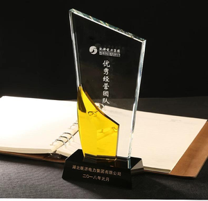 Regalo de negocios de alta calidad Trofeos de cristal Grabado Impresión en color Premio Trofeo de cristal - Product Image 2