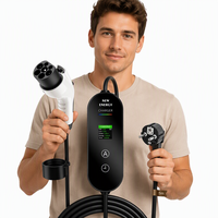 Chargeur EV portable Type 2 3,5 kW 16 A IP66 avec écran couleur, prise EU, version russe, pistolet de charge EV pour véhicule électrique