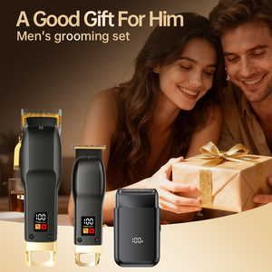 Set Professionale per Taglio Capelli con Display LED, Rasoio Cordless Ricaricabile per <span class=keywords><strong>Uomo</strong></span>, Lame in Acciaio Inossidabile, Istruzioni in Inglese - Product Image 5