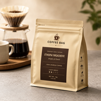 Sachets personnalisés en plastique mat refermables et recyclables de qualité alimentaire pour café, avec fermeture éclair hermétique, pour portions individuelles de café moulu ou en grains