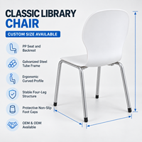 Chaise de lecture moderne incurvée avec pieds en fer pour les salles de lecture et les zones d'étude des écoles et des universités