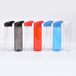 700ML Leakproof Lightweight Transparent Water Cup Plastic Water <b>Bottle</b> With Flip <b>Straw</b> - Product Image 3