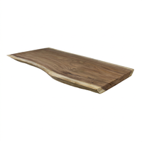 Table pliante en bois d'acacia de haute qualité à bord naturel, design industriel, tables à manger et tables basses pour la maison, l'hôtel, la villa