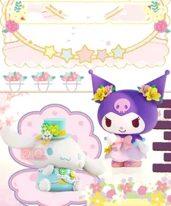 2024 New Design 3d Kuromi Tumbler PVC toy kuromi melody Flower series decoration Ming box Cinnamoroll blind box