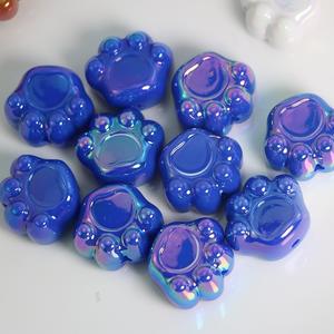 Wholesale Cute Cartoon Cat Paws Shaped Natural Black Gold <b>Silver</b> Obsidian Loose Straight Hole Spacer <b>Beads</b> Handmade - Product Image 4