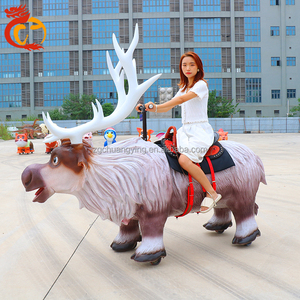 Juegos Mecánicos Infantiles, Animales de Peluche Eléctricos que Funcionan con Monedas, con Luces para Centros Comerciales, sobre <span class=keywords><strong>Ruedas</strong></span> - Product Image 1