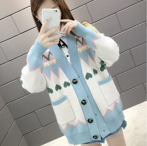 Otoño e invierno, nuevo suéter para mujer, cárdigan, modelos calientes para mujer, cárdigan de punto de viento perezoso diario, Tops - Product Image 6