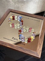 Bracelet en cristal naturel coloré Sinyore - Améthyste / Quartz rose / Quartz fraise