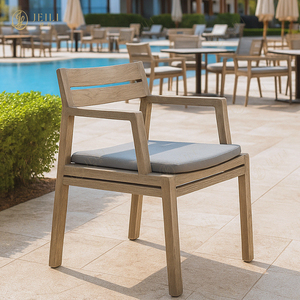 Set di Tavolo e Sedie in Legno di Teak per Esterni, Design Rustico Commerciale per Ristoranti, Progetti di Hotel e Cortili - Product Image 3