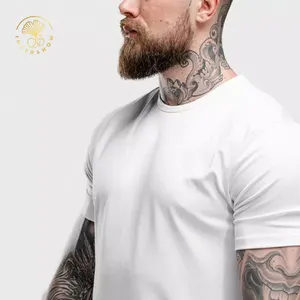 All'ingrosso moda Eco- Friendly stampato a compressione in bianco Tshirt di bambù produttore sportivo abbigliamento da palestra per gli uomini