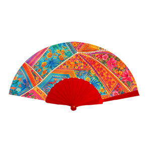 Abanico de Plástico Rojo de Alta Calidad de 23 cm para Decoración del Hogar y Regalos Empresariales - Product Image 4