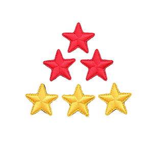 Goldrot Fünf-Punkt-Stern gestickt DIY Nähen Patch Abzeichen PVC 3D Patch für Kleidungs stücke Filz Mini Star Abzeichen - Product Image 4