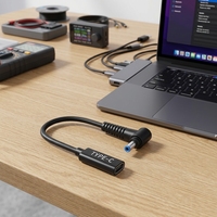 Câble de données USB-C vers DC 4,5x3,0mm mâle-mâle PD 65W, 1,5m, rotatif à 180°, gaine en nylon, pour téléphone portable, scanner, écologique