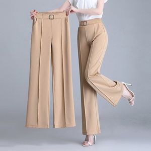 <span class=keywords><strong>Pantalon</strong></span> large vintage <span class=keywords><strong>en</strong></span> <span class=keywords><strong>soie</strong></span> glacée drapé pour <span class=keywords><strong>femme</strong></span>, nouvelle collection, taille haute, plissé devant, couleur unie, printemps-été, fin et ample, coupe droite - Product Image 3
