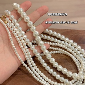 Collier ras du cou tendance pour femme, imitation perles de verre 6-10 mm, multi-tailles, bijoux de mode, idéal pour un cadeau d'anniversaire - Product Image 2