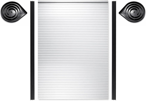 Puerta <span class=keywords><strong>Enrollable</strong></span> de PVC Plástico de 650x500mm, Color Plata y Negro, para <span class=keywords><strong>Armario</strong></span> de Cocina, <span class=keywords><strong>Armario</strong></span>, <span class=keywords><strong>Persiana</strong></span> <span class=keywords><strong>Enrollable</strong></span>, Puerta <span class=keywords><strong>Enrollable</strong></span> para Electrodomésticos - Product Image 4