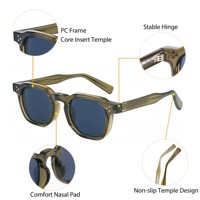 Lunettes de Soleil Rondes Vintage d'Épaisseur Italienne pour Hommes et Femmes, Fabrication en Gros, Branches CP, Rétro, Logo Personnalisé, Bonne Qualité