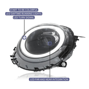 Faro LED de coche para BMW <span class=keywords><strong>MINI</strong></span> R55 R56 R57 R58 R59 <span class=keywords><strong>2007</strong></span> - 2013 faros RGB colorido DRL lámpara de señal de giro faro - Product Image 3