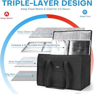Sac isotherme réutilisable en aluminium pour <span class=keywords><strong>Uber</strong></span> Eats, sac de livraison isotherme pour pizza <span class=keywords><strong>et</strong></span> aliments, avec fermeture éclair - Product Image 6