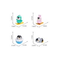 Figurine miniature mignonne de pingouin skieur en PVC, accessoire de décoration DIY pour scène de neige et petit ornement de voiture