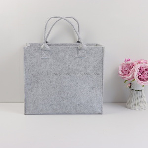 Bolsa de Compras de Fieltro PET Reciclable Personalizada, Bolsa de Mano Unisex Gris, Impresión por Sublimación de Calor, Forma Rectangular - Product Image 1