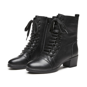 Nouvelles Chaussures de Danse Jazz Latine pour Femmes, Bottes de Danse Marinier Mi-Hautes à Talon Carré pour l'Automne Hiver, <span class=keywords><strong>Style</strong></span> Sportif Doux - Product Image 4