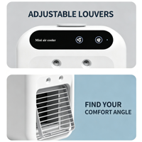 Mini-refroidisseur d'air domestique portable, ventilateur humidificateur silencieux 24W avec commande tactile, pour bureau, fonctionne sur piles
