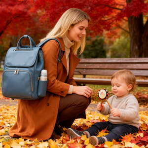 <span class=keywords><strong>Sac</strong></span> à dos de voyage pour bébé en cuir vegan PU de couleur crème élégant, fabriqué par le fabricant OEM, imperméable, <span class=keywords><strong>sac</strong></span> à <span class=keywords><strong>langer</strong></span> pour maman - Product Image 1