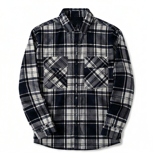 Camisa de Franela a Cuadros de Manga Larga para Hombre, de Alta Calidad, Corte Regular, Informal, de Algodón, con Botones - Product Image 3