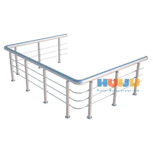 HJ Moderne 304/316 Acier Inoxydable Tige Rampes Balcon Escalier Rampes Balustrade Rampe Support Bar Decking Pipe Balustre