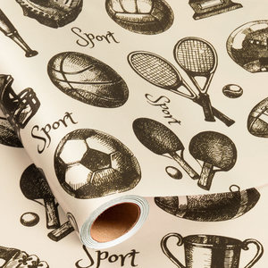 Papier cadeau sportif à thème dessin animé, papier cadeau pour championnats d'enfants, disponible en gros et personnalisable - Product Image 1