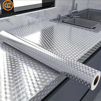 Papier peint vinyle pour crédence de cuisine, imperméable, ignifuge et résistant à l'huile, rouleau d'autocollant en aluminium pour la décoration murale