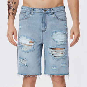 กางเกงขาสั้นผู้ชายสไตล์ใหม่แบบทำสีซีด ขนาดผู้ใหญ่ ผ้าฝ้าย 100% สำหรับขาย - Product Image 5