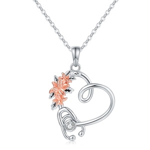 Stethoscope <strong>Necklace</strong> 925 Sterling Silver Heart <strong>Lily</strong> Stethoscope Jewelry Gifts for Nurse Graduation Medical Student Doctor - Product Image 1