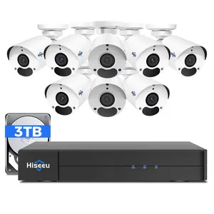 Kamera Penglihatan Malam NVR 8CH 16CH 8MP Luar Ruangan Kamera Perekam Video Jaringan 4K PoE CCTV Sistem Kamera Keamanan Rumah